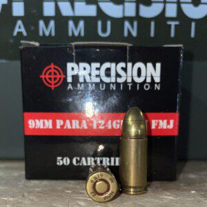 precision 9mm ammo and box